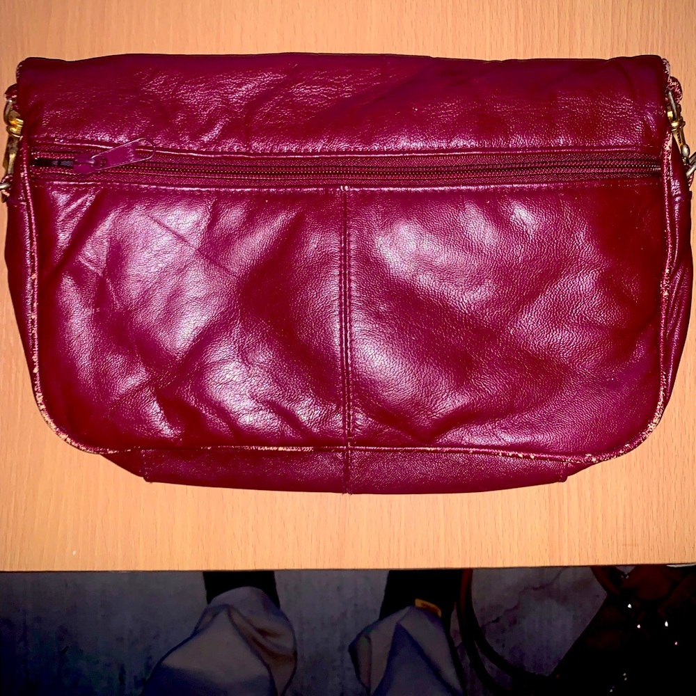 Purple leather bag